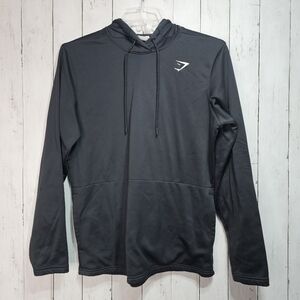 GymShark Athletic Men's Black Arrival Hoodie Sweatshirt Pockets Logo Size XL.
